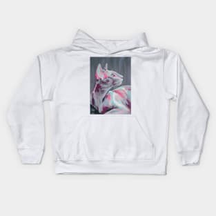 Conceptual abstract painting of a cat muzzle. Kids Hoodie